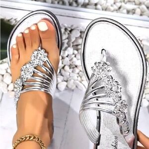 Elegant Silver Women's Sandals